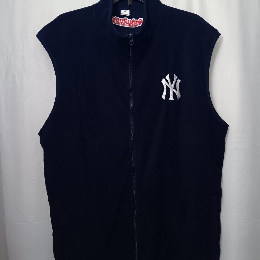 NY YANKEES INSPIRED BABY RUTH SLEEVELESS FLEECE VEST